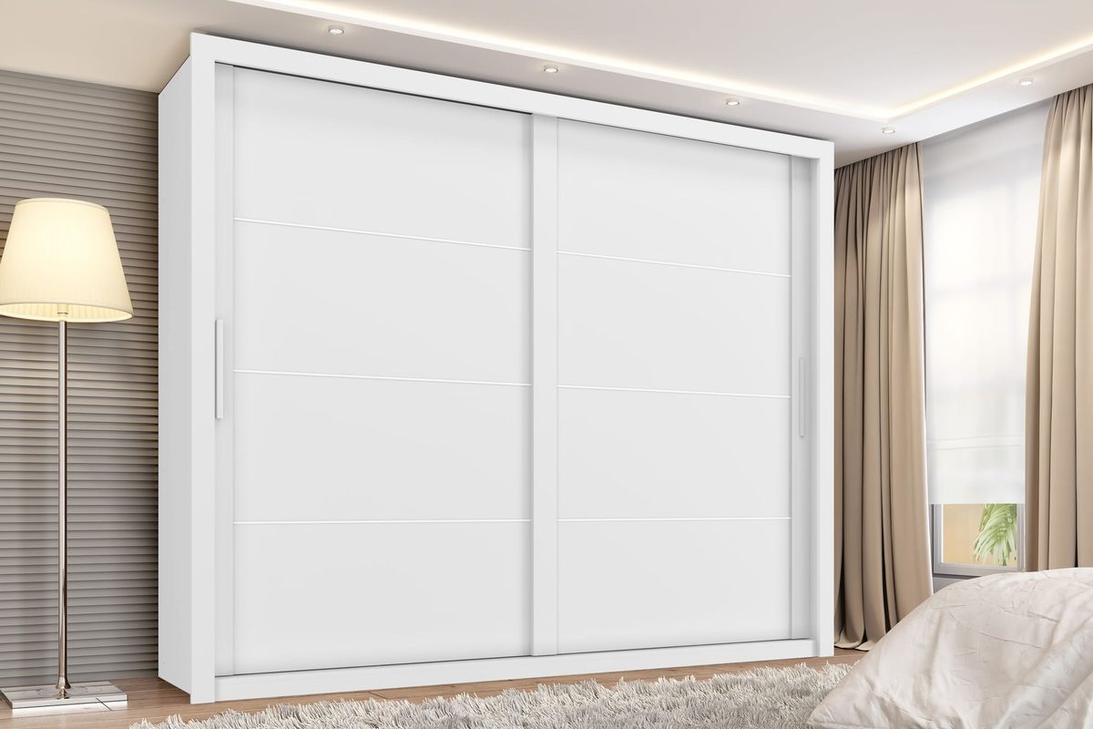 Roupeiro Imperador Plus 2P 6G: ambiente, Branco Absoluto