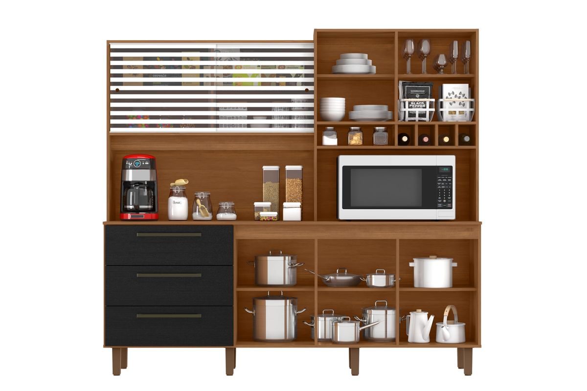 Kit Mega 6P 3G: interior, Cinamomo / Preto Catedral