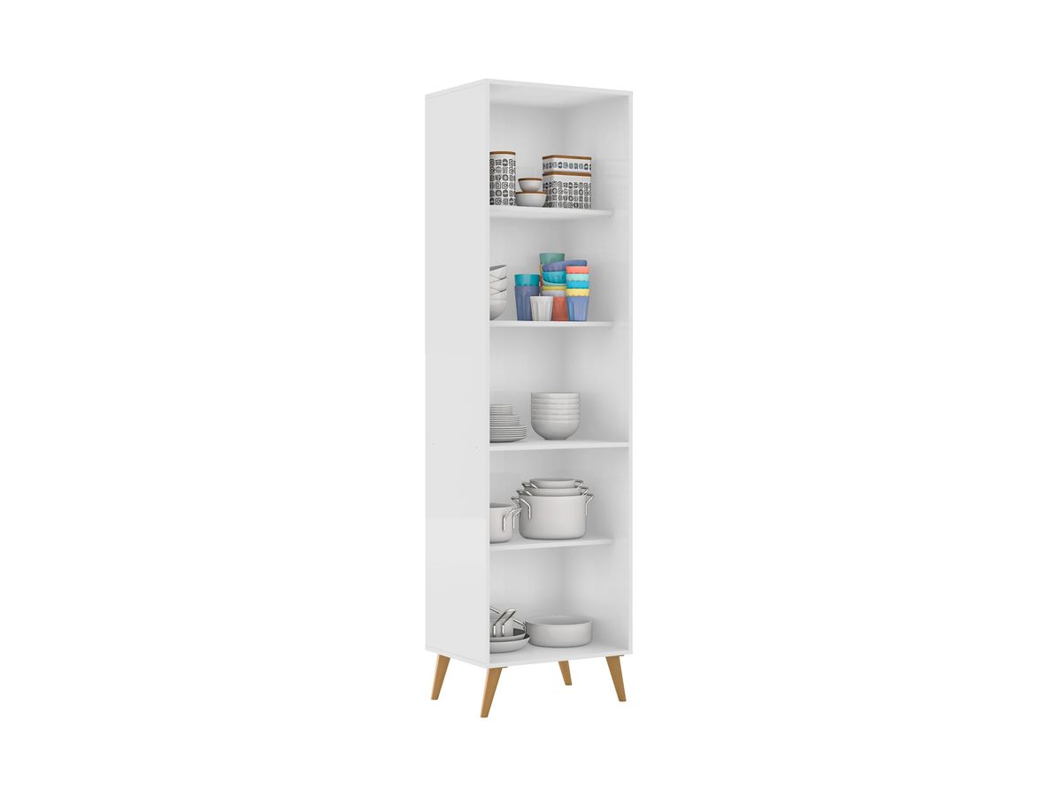 Paneleiro simples 2P: interior, Branco Lacca