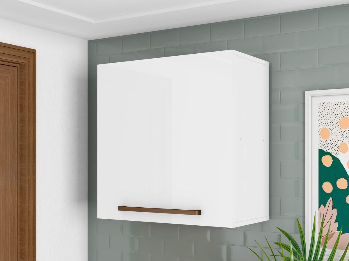 Armário aéreo (0,59 m) 1P: ambiente, Branco Lacca