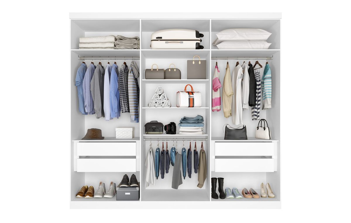 Roupeiro Evidence Plus 6P 4G: interior, Branco Absoluto