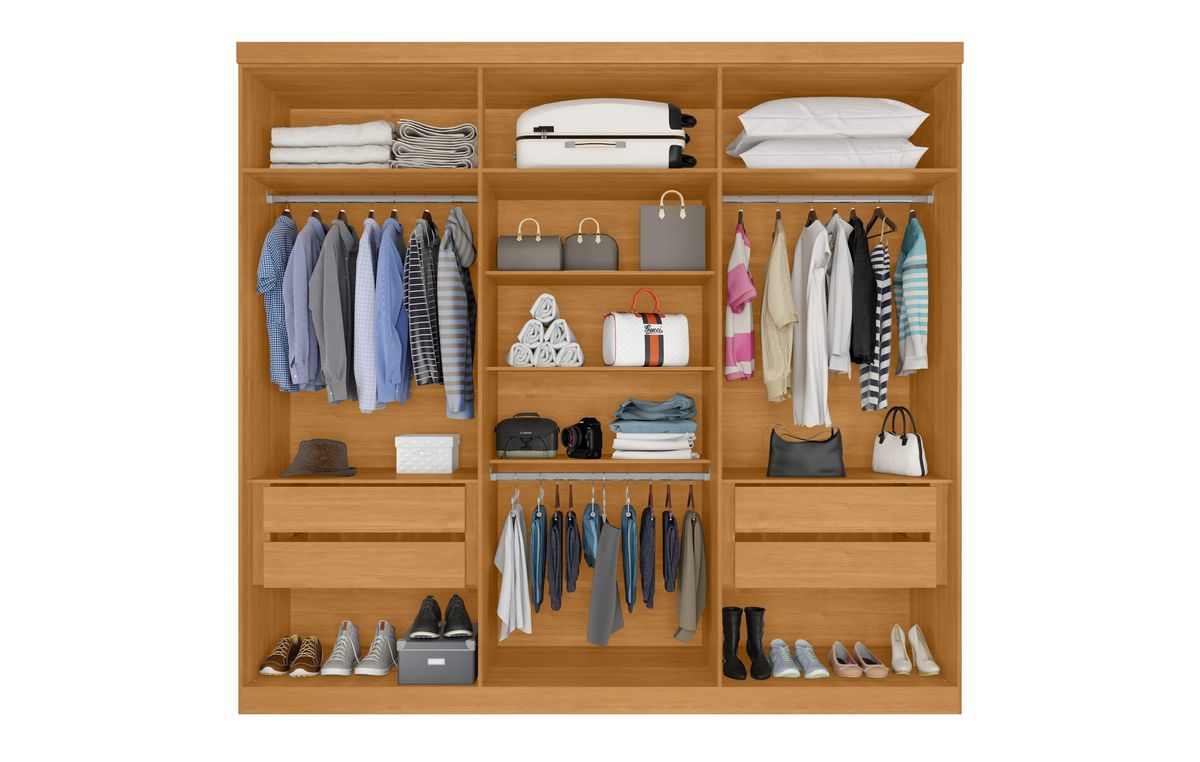 Roupeiro Evidence Plus 6P 4G: interior, Cinamomo / Areia