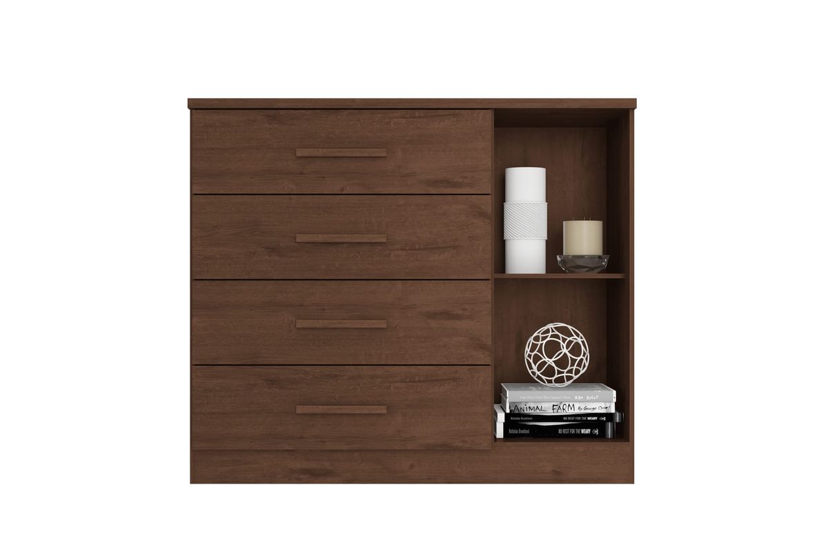 Cômoda Sapateira Gênova Plus 1P 4G: interior, Jacarandá