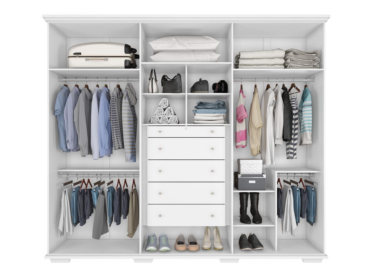 Roupeiro Everest 6P 5G: interior, Branco Absoluto
