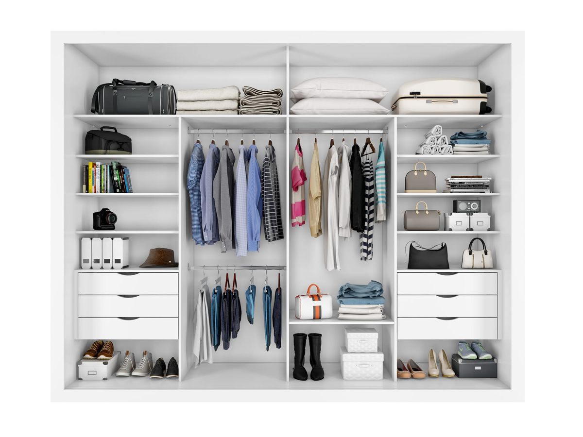 Roupeiro Coliseu 2P 6G: interior, Branco Absoluto