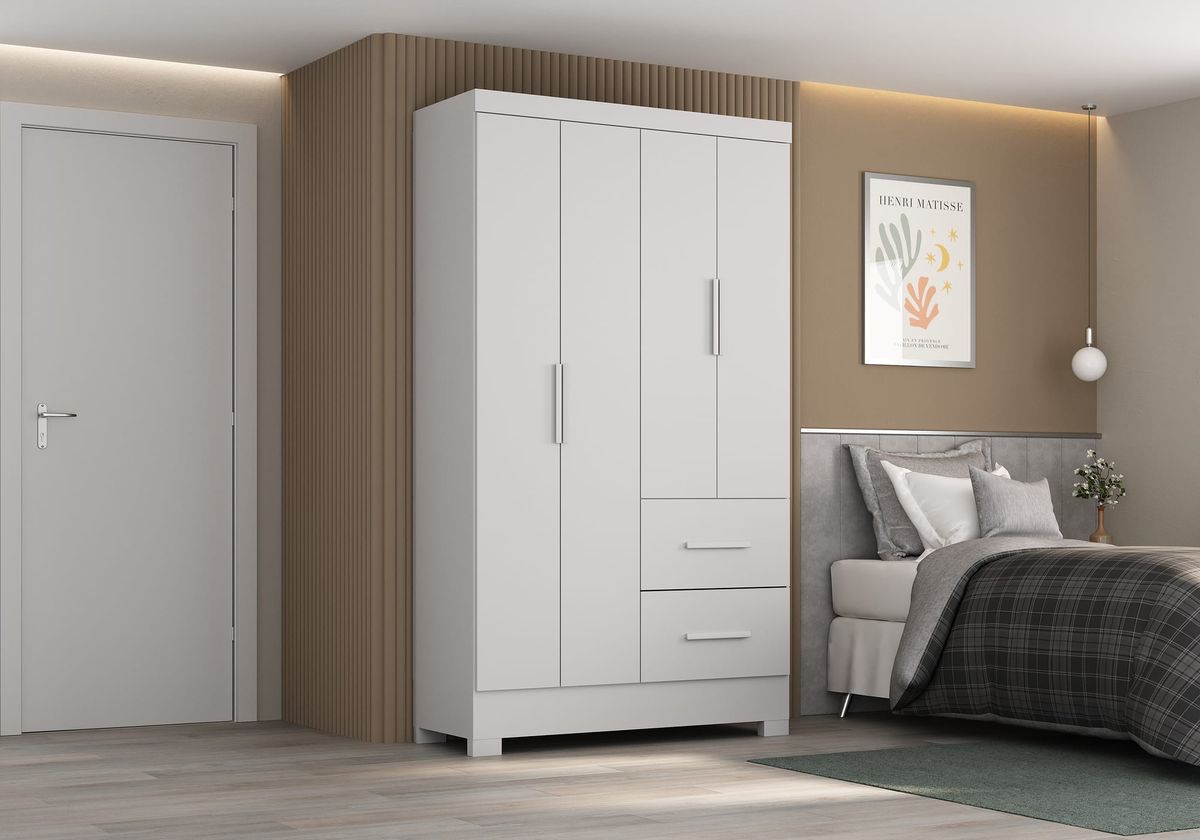 Roupeiro Primordial Max 4P 2G: ambiente, Branco Absoluto
