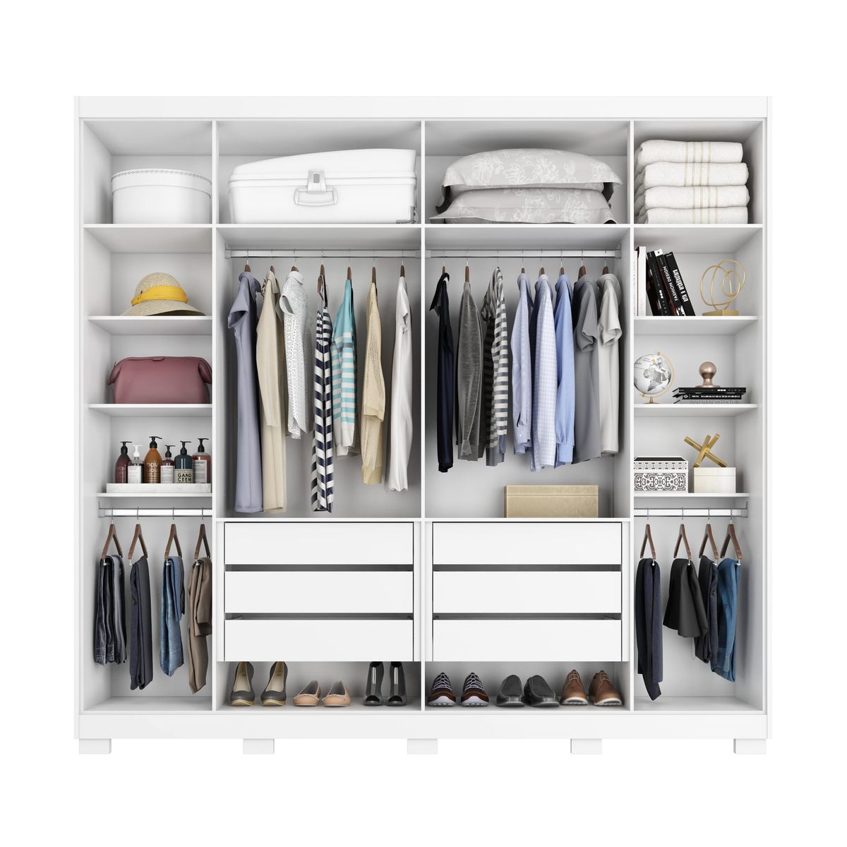 Roupeiro Platinium 6P 6G: interior, Branco Absoluto