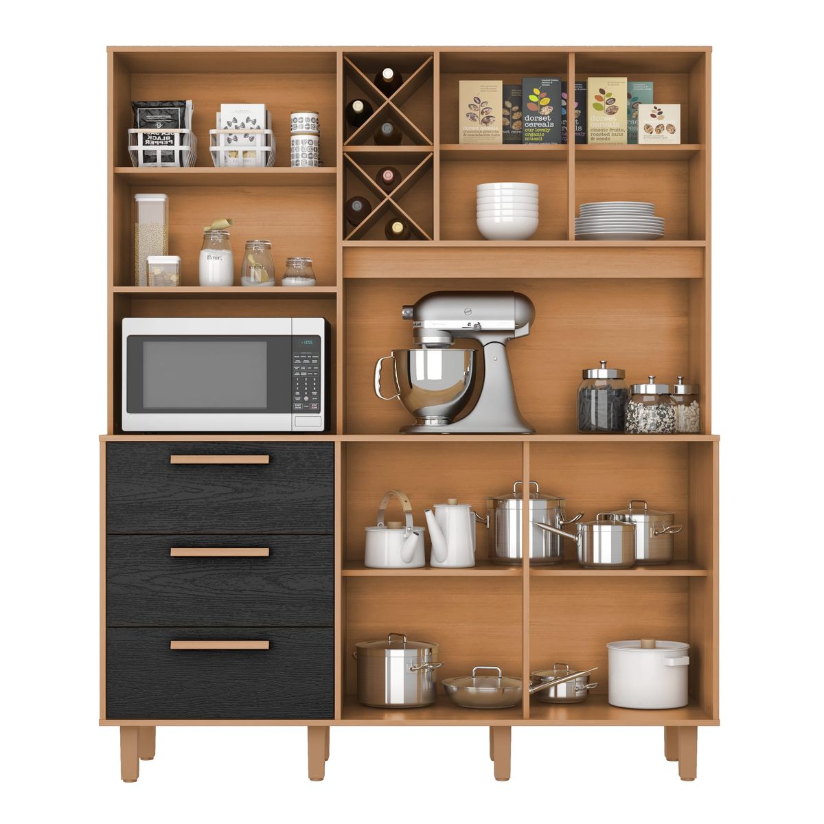 Kit Max 5P 3G: interior, Cinamomo / Preto Catedral