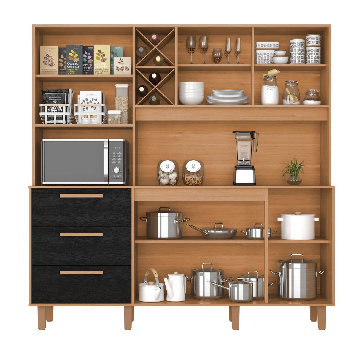Kit Max 6P 3G: interior, Cinamomo / Preto Catedral