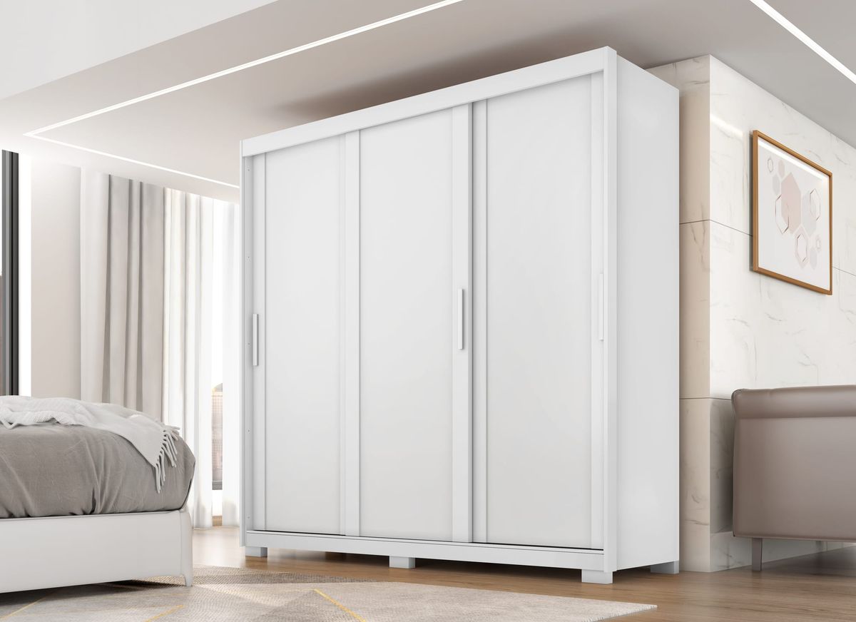 Roupeiro Confort 3P 4G: ambiente, Branco Absoluto