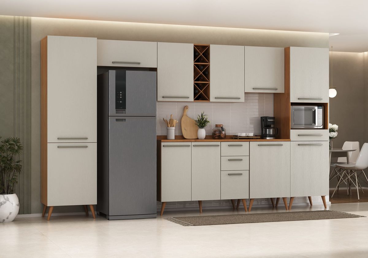 Cozinha Modulada Favorita: ambiente, Cinamomo / Areia