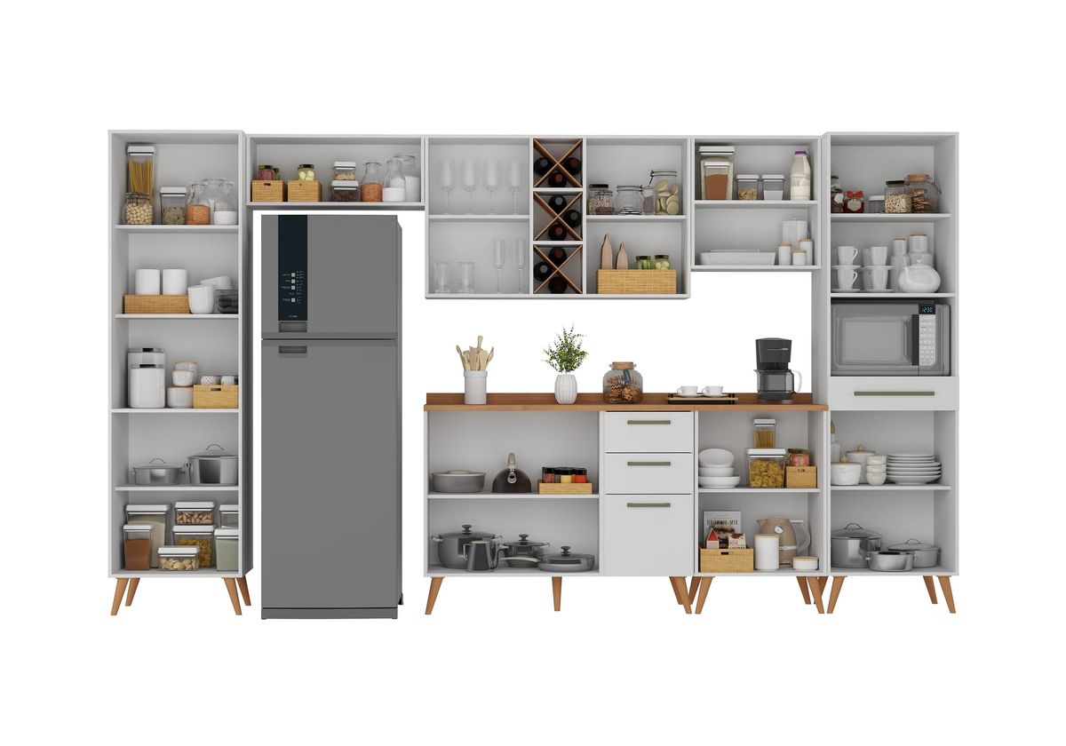 Cozinha Modulada Favorita: interior, Branco